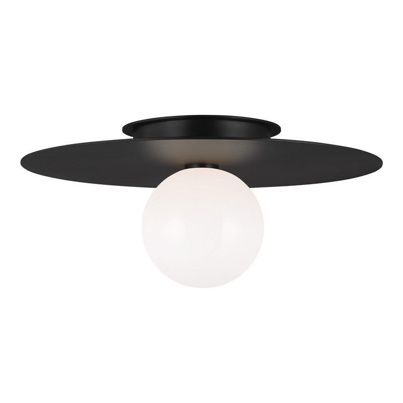 Visual Comfort Studio KF1021MBK Nodes One Light Flush Mount, Midnight Black Main Image.jpg