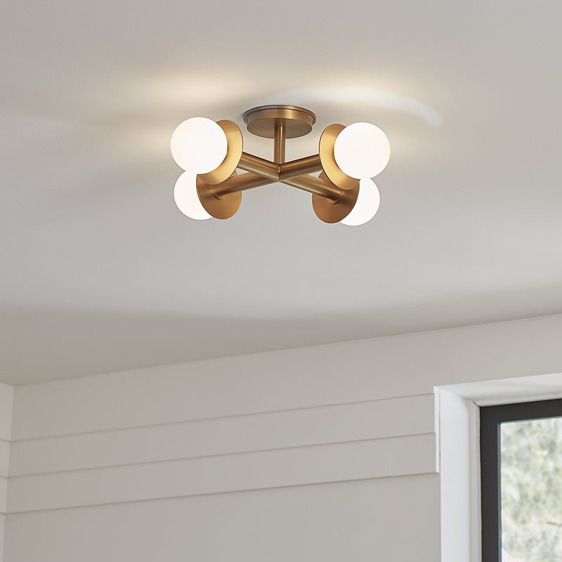 Visual Comfort Studio KF1034BBS Nodes Four Light Flush Mount, Burnished Brass Alternate Image 2.jpg