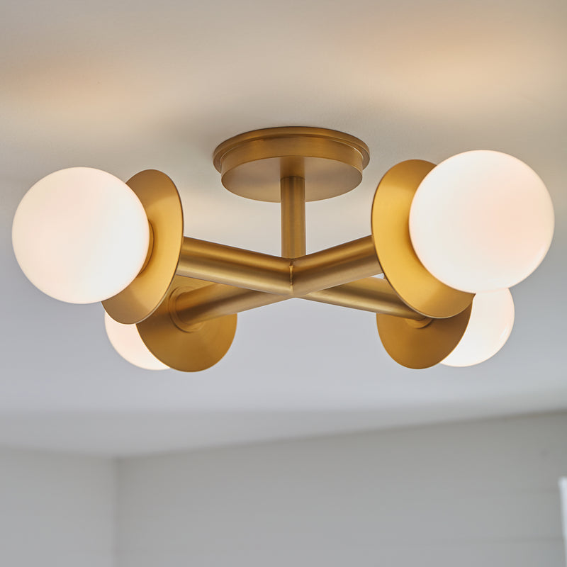 Visual Comfort Studio KF1034BBS Nodes Four Light Flush Mount, Burnished Brass Alternate Image 3.jpg