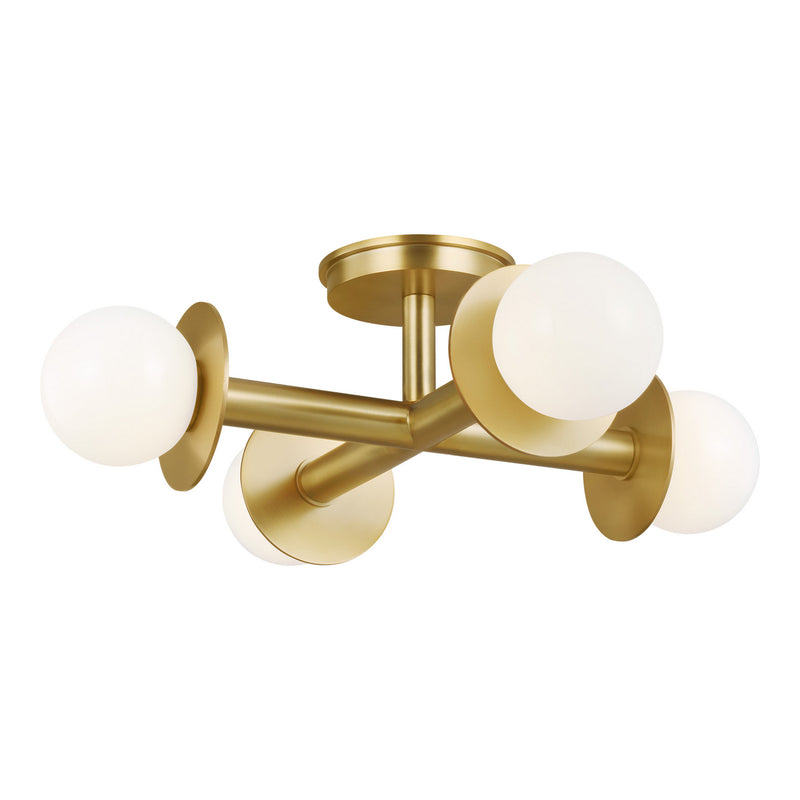 Visual Comfort Studio KF1034BBS Nodes Four Light Flush Mount, Burnished Brass Main Image.jpg