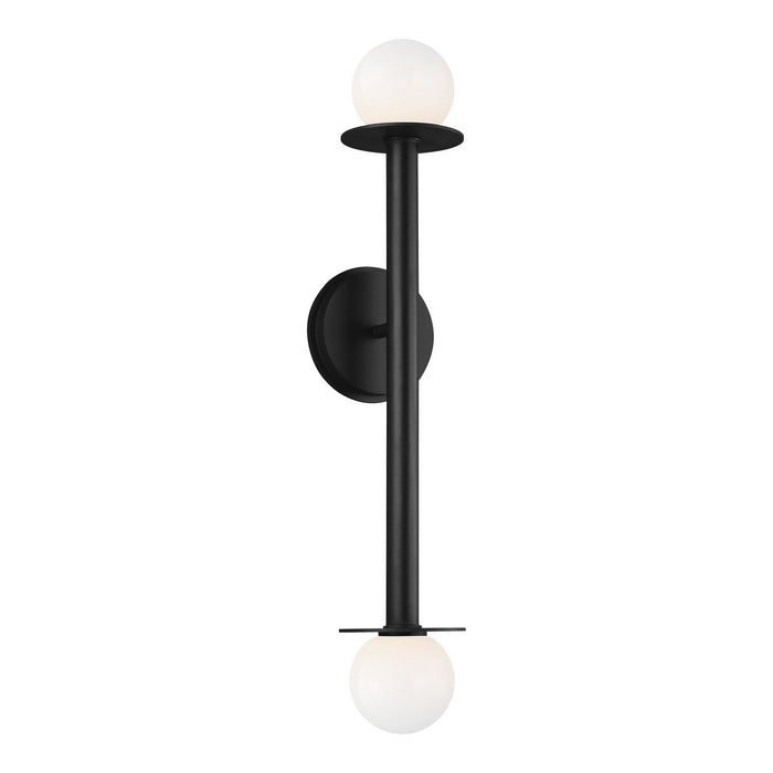 Visual Comfort Studio KWL1012MBK Nodes Two Light Wall Sconce, Midnight Black Main Image.jpg