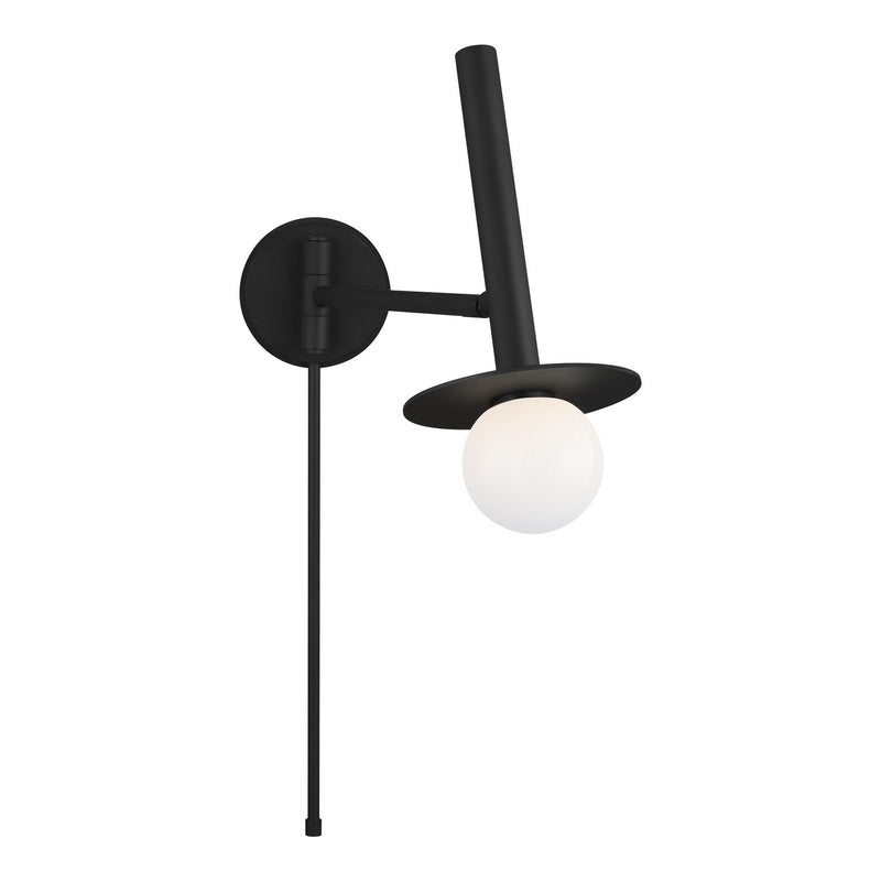 Visual Comfort Studio KW1021MBK Nodes One Light Wall Sconce, Midnight Black Main Image.jpg