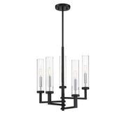 Savoy House 1-2135-5-67 Five Light Chandelier, Matte Black w/Polished Chrome (3)