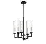 Savoy House 1-2135-5-67 Five Light Chandelier, Matte Black w/Polished Chrome (5)