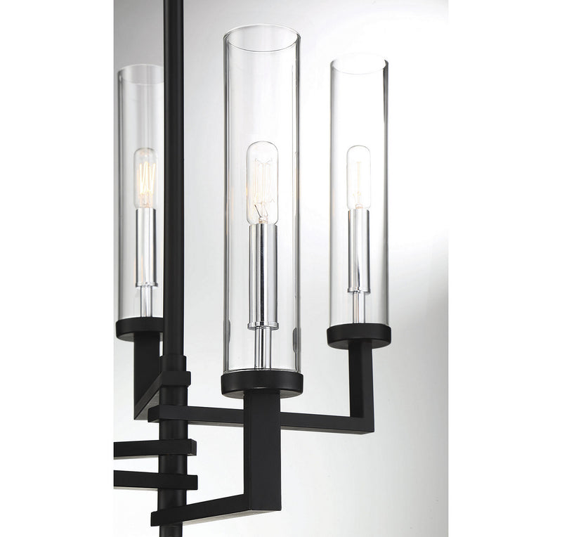 Savoy House 1-2135-5-67 Five Light Chandelier, Matte Black w/Polished Chrome (6)