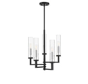 Savoy House 1-2135-5-67 Five Light Chandelier, Matte Black w/Polished Chrome