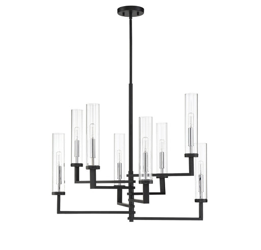 Savoy House 1-2139-8-67 Eight Light Chandelier, Matte Black w/Polished Chrome (2)