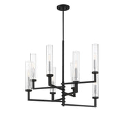 Savoy House 1-2139-8-67 Eight Light Chandelier, Matte Black w/Polished Chrome (3)