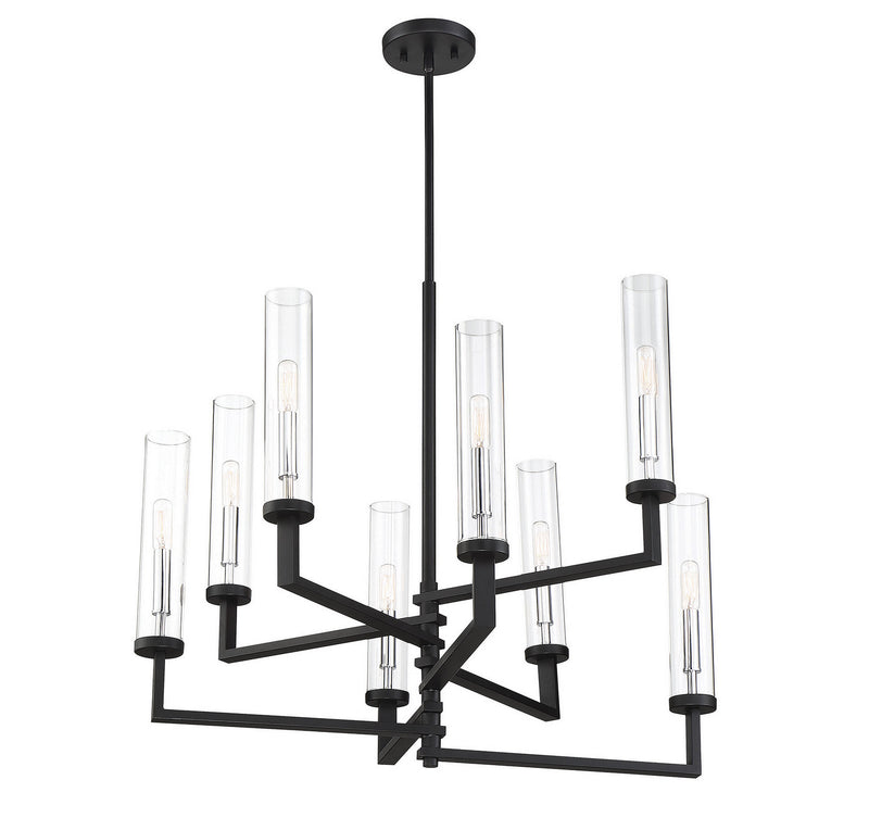 Savoy House 1-2139-8-67 Eight Light Chandelier, Matte Black w/Polished Chrome (5)
