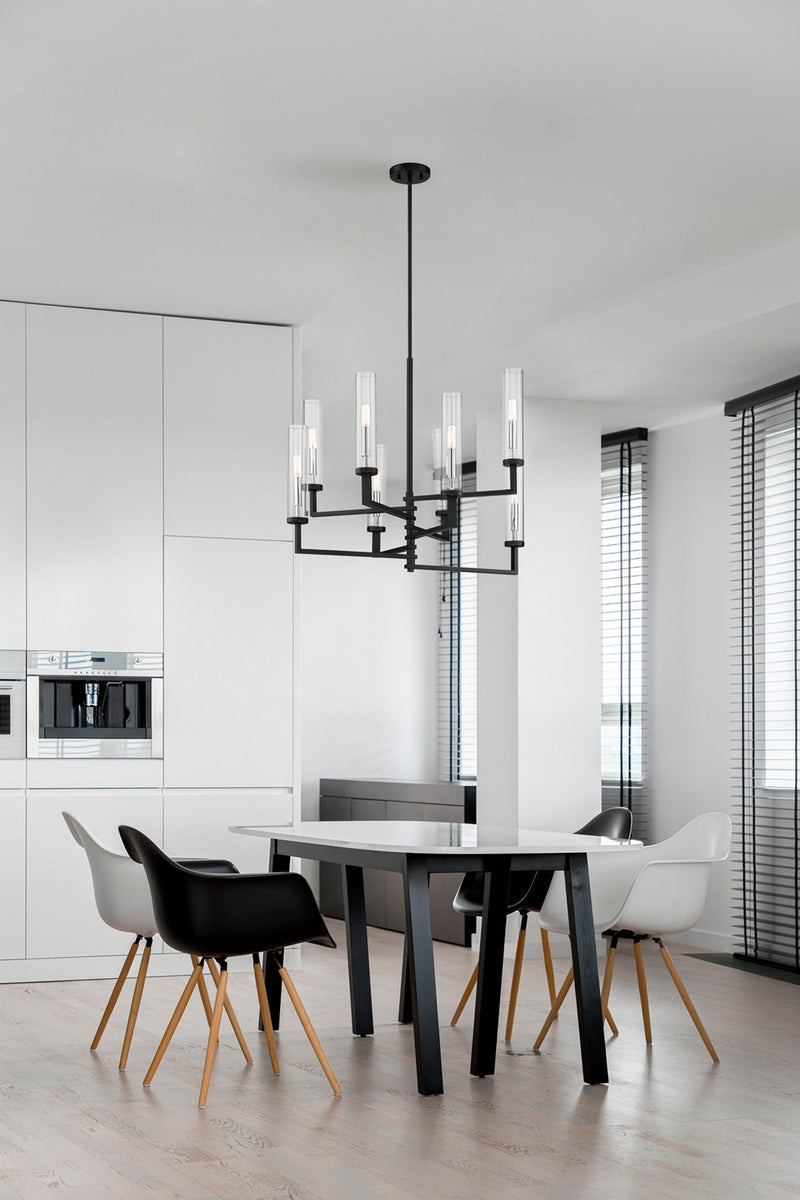 Savoy House 1-2139-8-67 Eight Light Chandelier, Matte Black w/Polished Chrome (6)