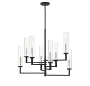 Savoy House 1-2139-8-67 Eight Light Chandelier, Matte Black w/Polished Chrome