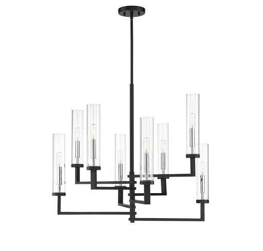 Savoy House 1-2139-8-67 Eight Light Chandelier, Matte Black w/Polished Chrome