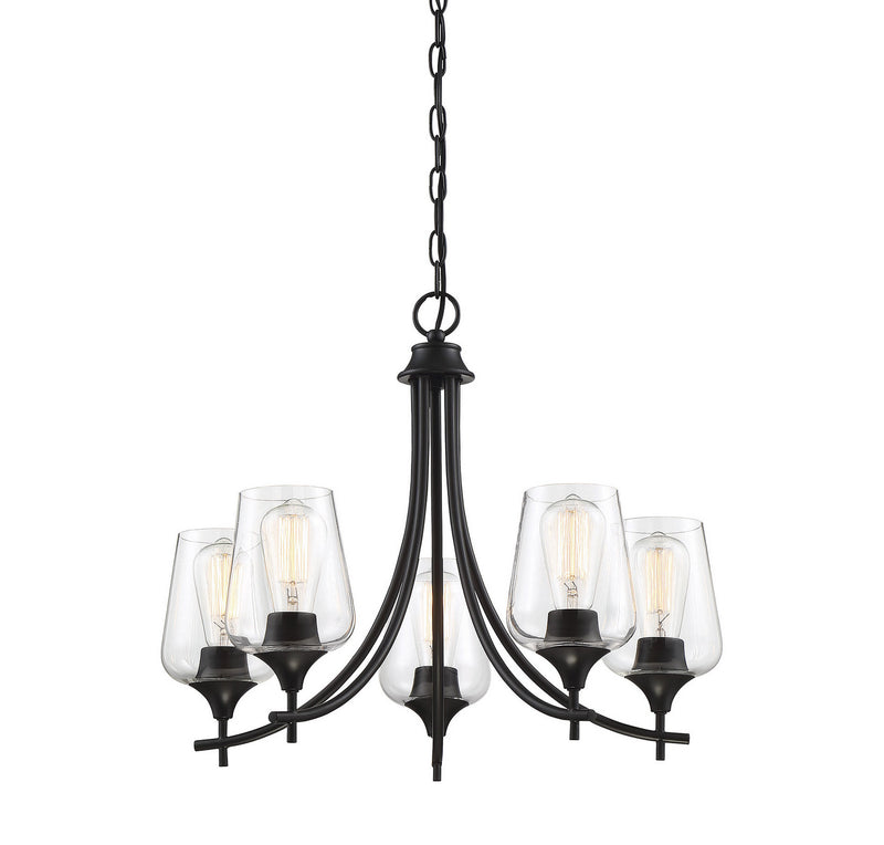 Savoy House 1-4032-5-BK Five Light Chandelier, Black (4)