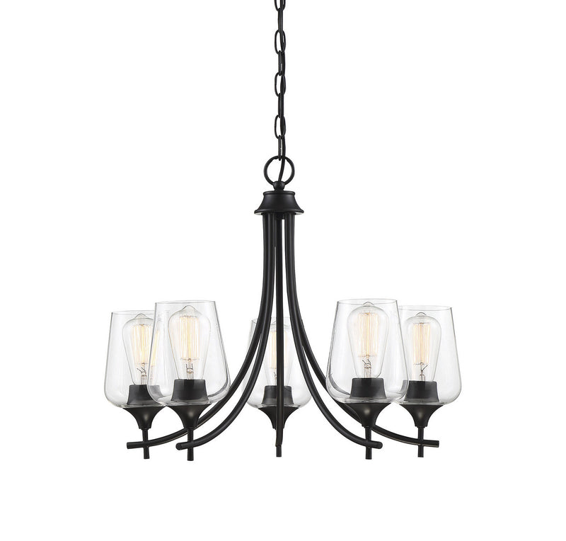 Savoy House 1-4032-5-BK Five Light Chandelier, Black