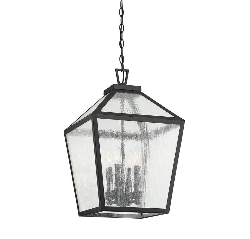 Savoy House 5-104-BK Four Light Outdoor Hanging Lantern, Black (3)