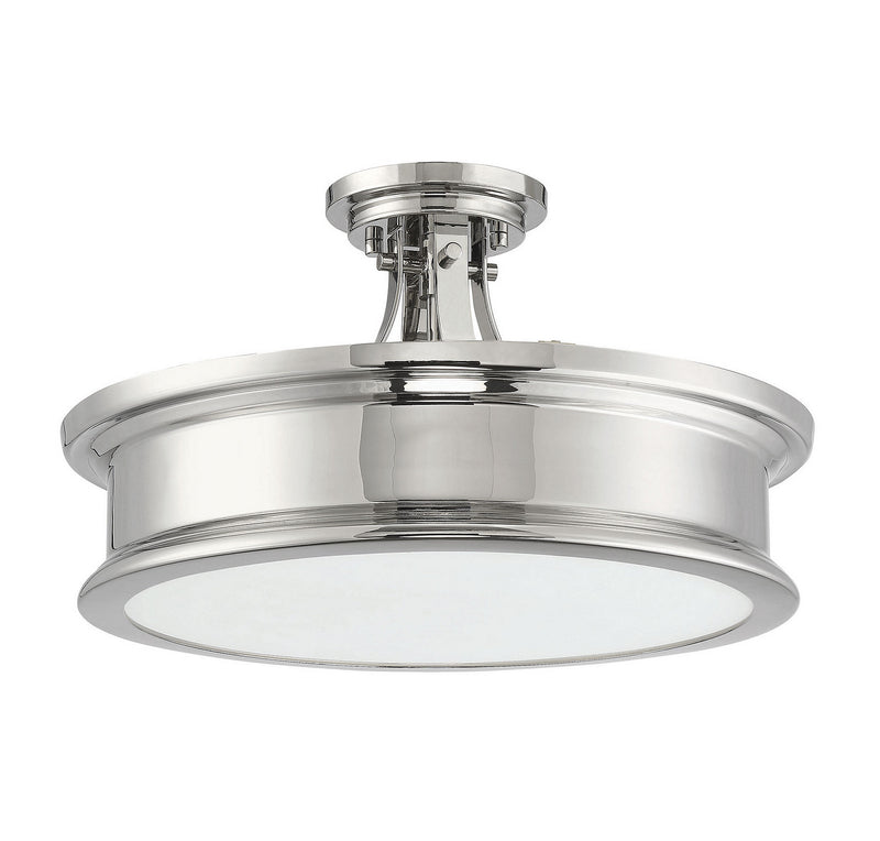 Savoy House 6-134-3-109 Three Light Semi-Flush Mount, Polished Nickel (2)