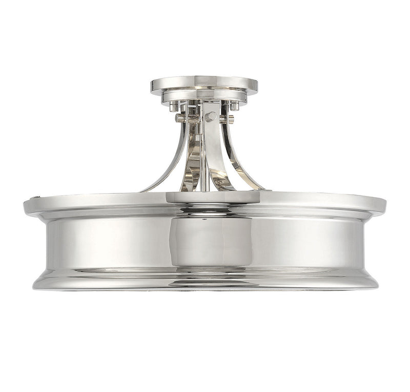 Savoy House 6-134-3-109 Three Light Semi-Flush Mount, Polished Nickel (3)
