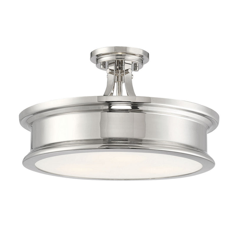 Savoy House 6-134-3-109 Three Light Semi-Flush Mount, Polished Nickel (5)