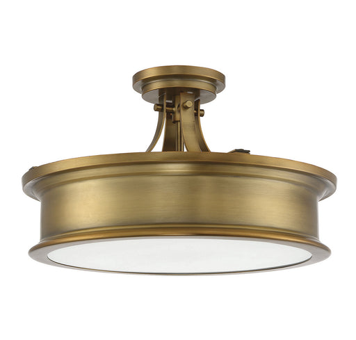 Savoy House 6-134-3-322 Three Light Semi-Flush Mount, Warm Brass (2)