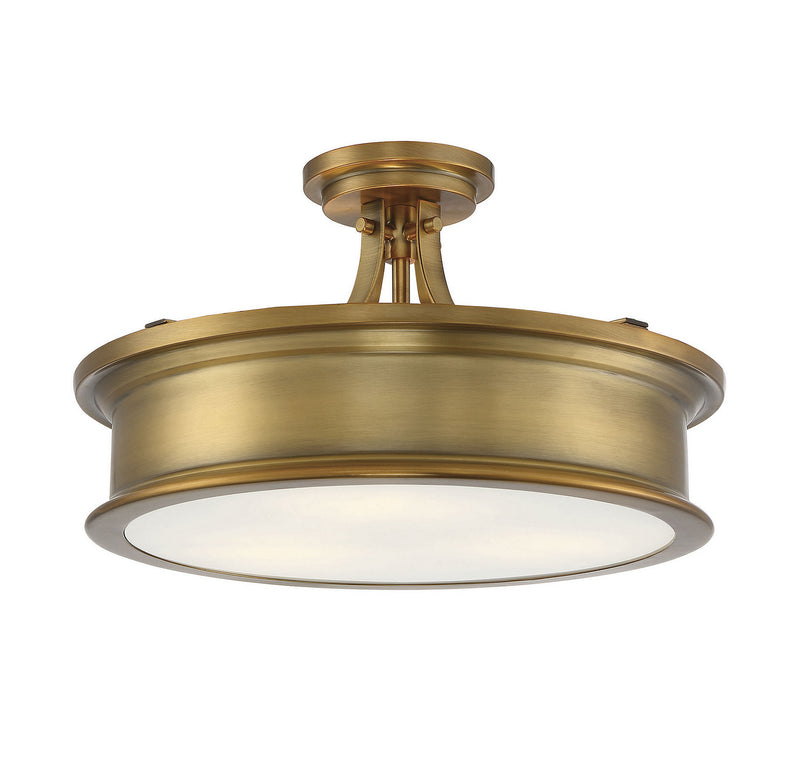 Savoy House 6-134-3-322 Three Light Semi-Flush Mount, Warm Brass (5)