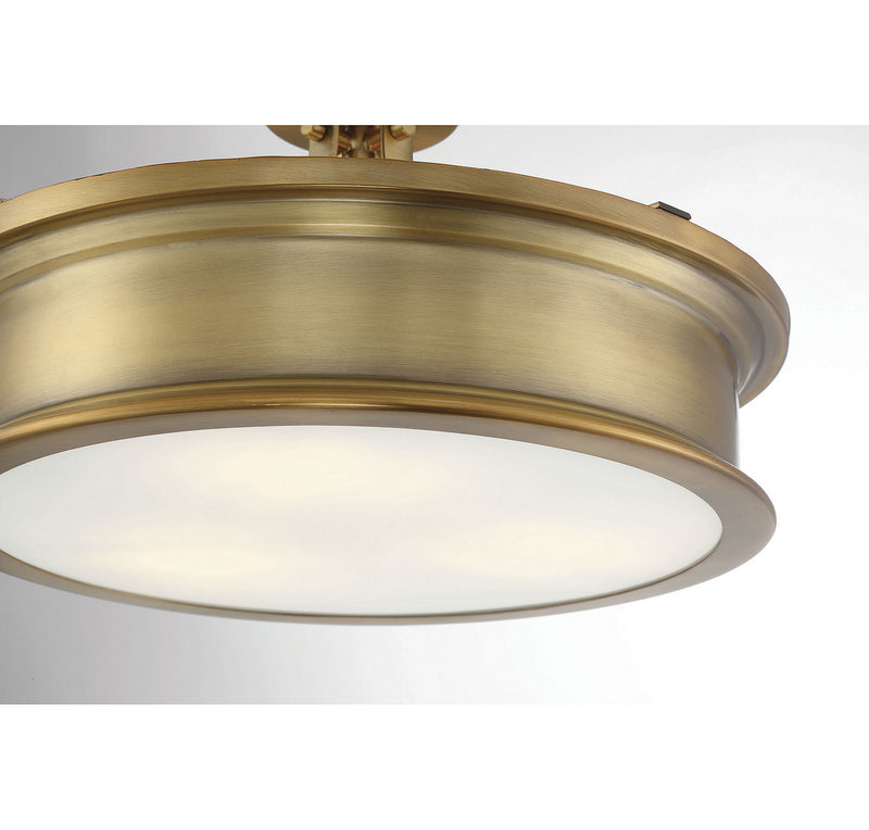 Savoy House 6-134-3-322 Three Light Semi-Flush Mount, Warm Brass (6)