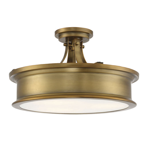 Savoy House 6-134-3-322 Three Light Semi-Flush Mount, Warm Brass