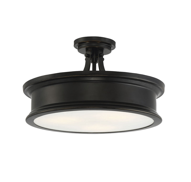 Savoy House 6-134-3-44 Three Light Semi-Flush Mount, Classic Bronze (4)