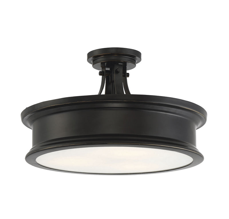 Savoy House 6-134-3-44 Three Light Semi-Flush Mount, Classic Bronze