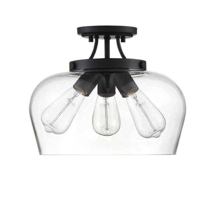 Savoy House 6-4035-3-BK Three Light Semi-Flush Mount, Black (2)