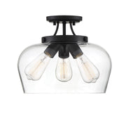 Savoy House 6-4035-3-BK Three Light Semi-Flush Mount, Black
