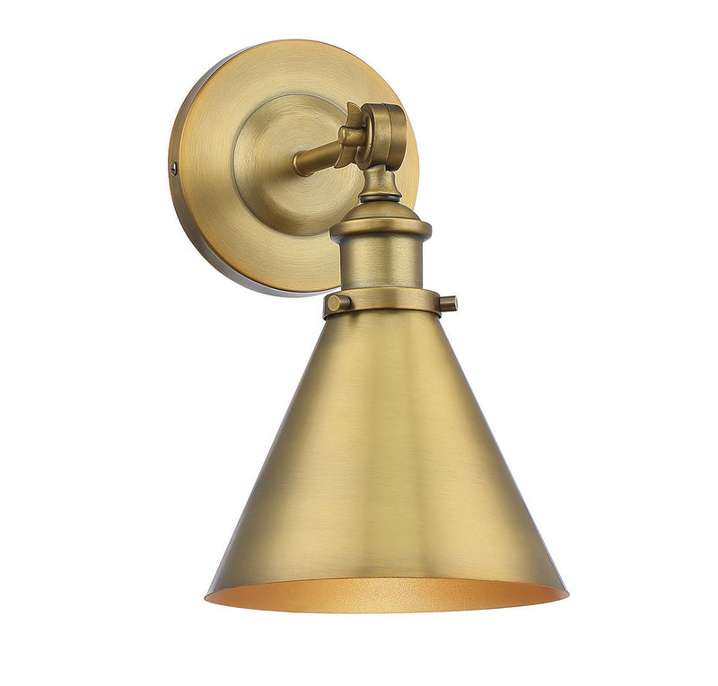 Savoy House 9-0901-1-322 One Light Wall Sconce, Warm Brass (4)
