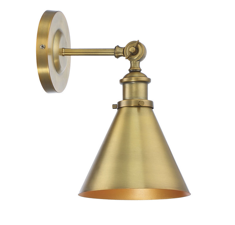 Savoy House 9-0901-1-322 One Light Wall Sconce, Warm Brass (5)
