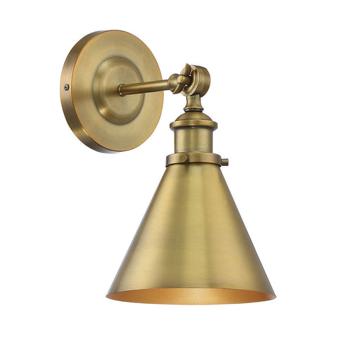 Savoy House 9-0901-1-322 One Light Wall Sconce, Warm Brass