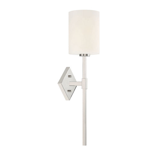 Savoy House 9-0902-1-109 One Light Wall Sconce, Polished Nickel