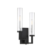 Savoy House 9-2134-2-67 Two Light Wall Sconce, Matte Black w/Polished Chrome (3)