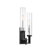 Savoy House 9-2134-2-67 Two Light Wall Sconce, Matte Black w/Polished Chrome (4)