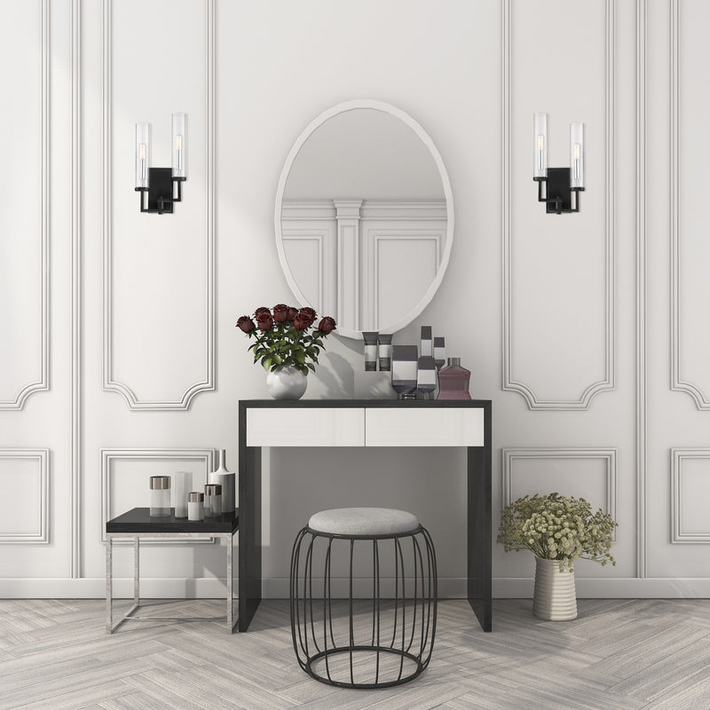 Savoy House 9-2134-2-67 Two Light Wall Sconce, Matte Black w/Polished Chrome (6)