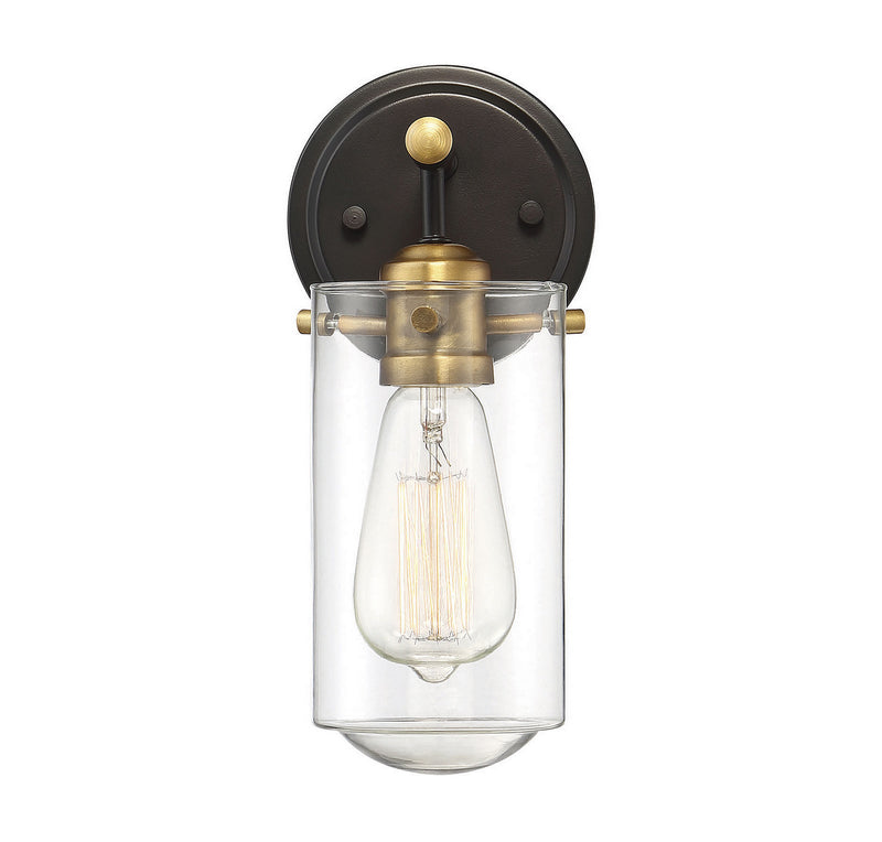 Savoy House 9-2262-1-79 One Light Wall Sconce, English Bronze and Warm Brass (3)