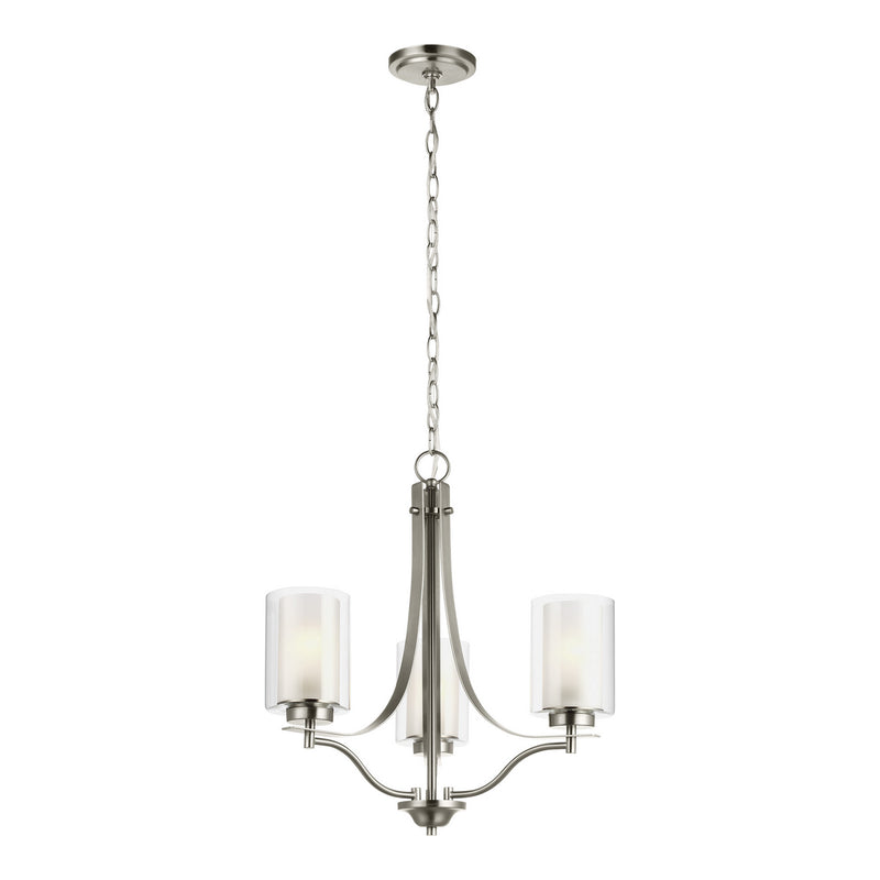 Generation Lighting 3137303-962 Elmwood Park Three Light Chandelier, Brushed Nickel Main Image.jpg