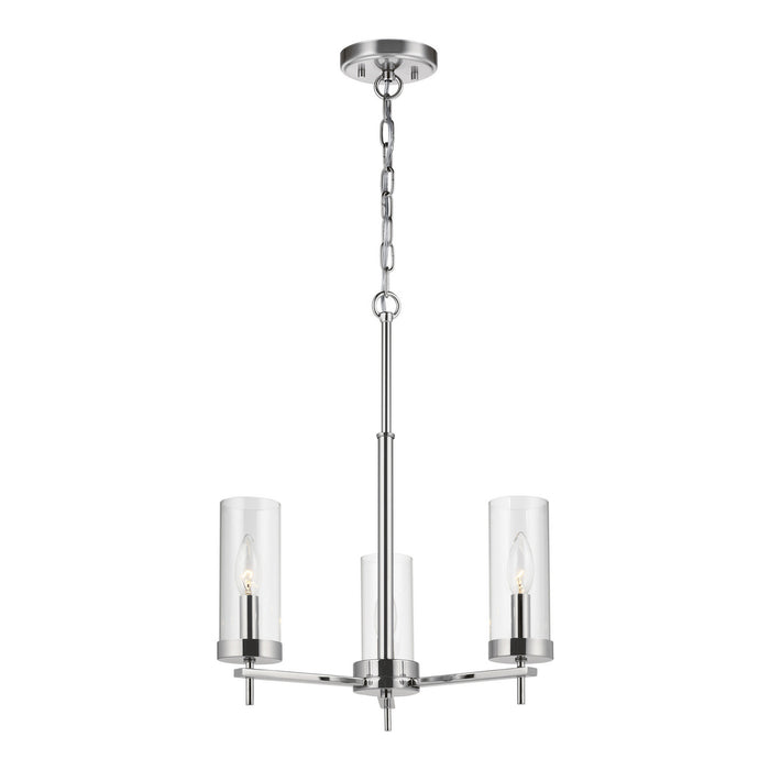 Visual Comfort Studio 3190303-05 Zire Three Light Chandelier, Chrome Main Image.jpg