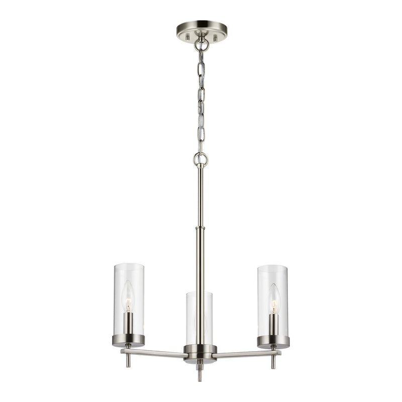 Visual Comfort Studio 3190303-962 Zire Three Light Chandelier, Brushed Nickel Main Image.jpg
