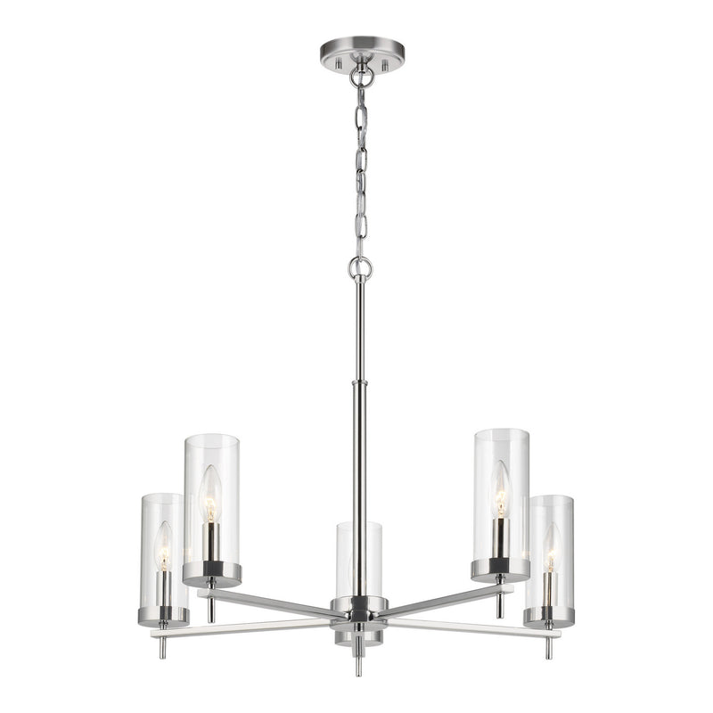 Visual Comfort Studio 3190305EN-05 Zire Five Light Chandelier, Chrome Main Image.jpg