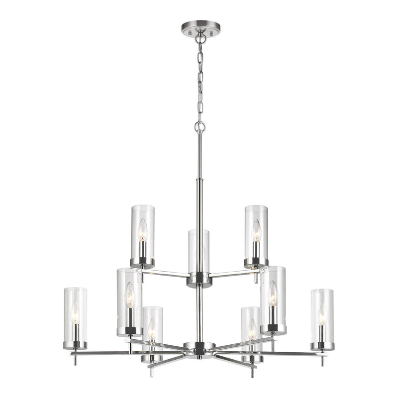 Visual Comfort Studio 3190309-05 Zire Nine Light Chandelier, Chrome Main Image.jpg