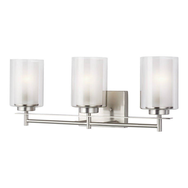 Generation Lighting 4437303EN3-962 Elmwood Park Three Light Wall / Bath, Brushed Nickel Main Image.jpg