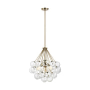 Visual Comfort Studio 6514303-848 Bronzeville Three Light Pendant, Satin Brass Main Image.jpg