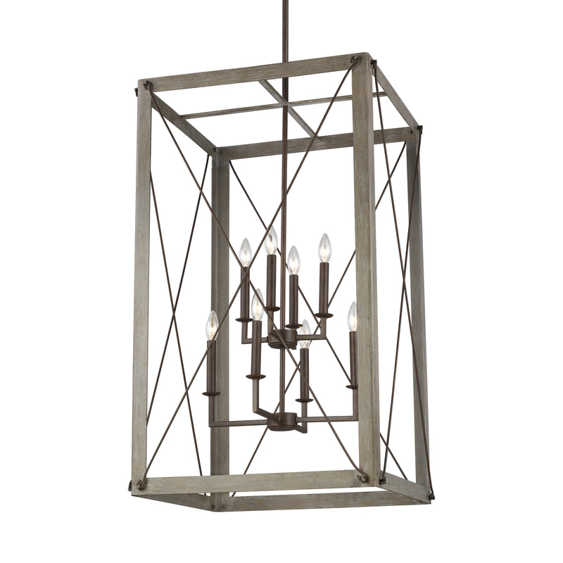 Visual Comfort Studio 6526308EN-872 Thornwood Eight Light Hall / Foyer, Washed Pine Alternate Image.jpg