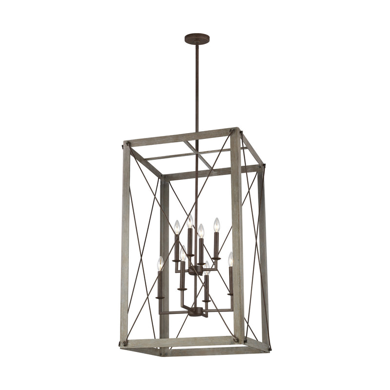Visual Comfort Studio 6526308EN-872 Thornwood Eight Light Hall / Foyer, Washed Pine Main Image.jpg