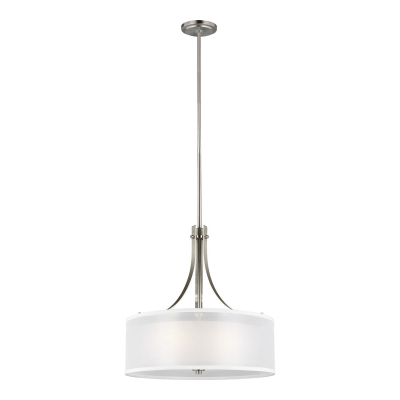 Generation Lighting 6537303EN3-962 Elmwood Park Three Light Pendant, Brushed Nickel Main Image.jpg