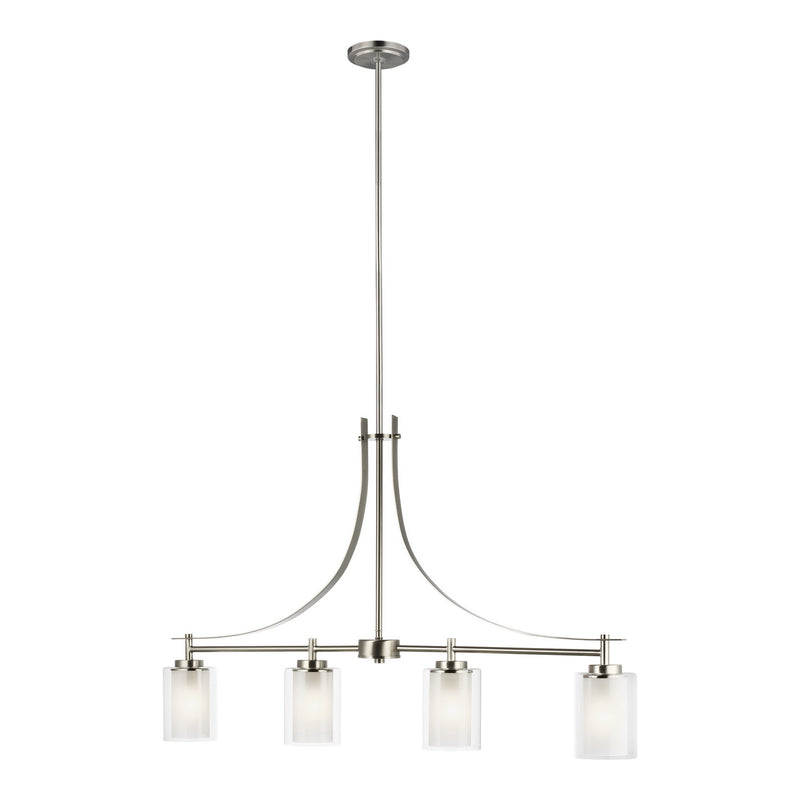 Generation Lighting 6637304-962 Elmwood Park Four Light Island Pendant, Brushed Nickel Main Image.jpg