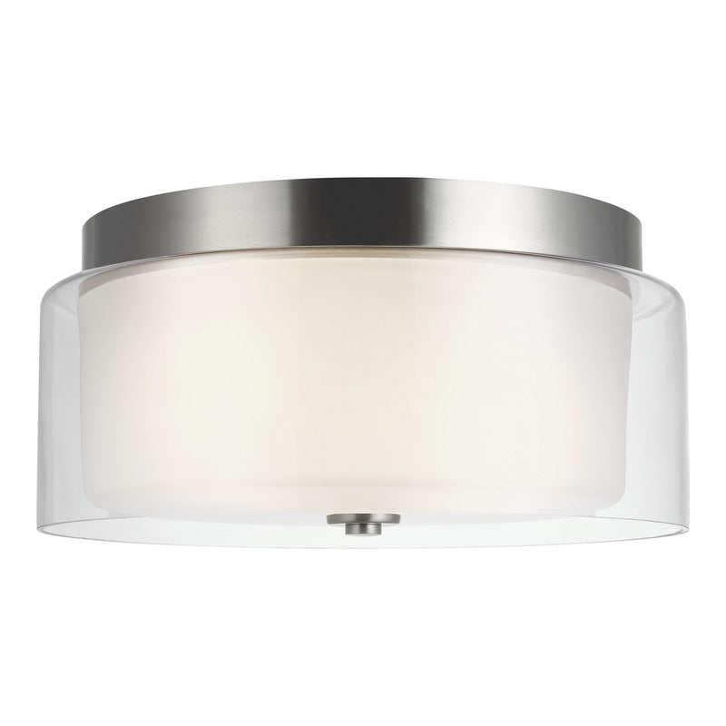 Generation Lighting 7537302EN3-962 Elmwood Park Two Light Flush Mount, Brushed Nickel Main Image.jpg